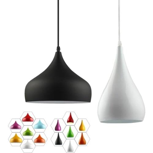 Modern Simple Led Pendant Light For Dining Room Restaurant Kitchen Lamp Aluminum Hanging Lamp E27 Lighting Fixture Lampshade