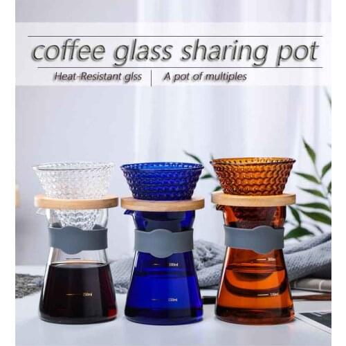 300 ML Gao Peng Si Glass Heat-Resistant Glass Dripper Coffee Pot With Matching V60 Reusable Filter Set