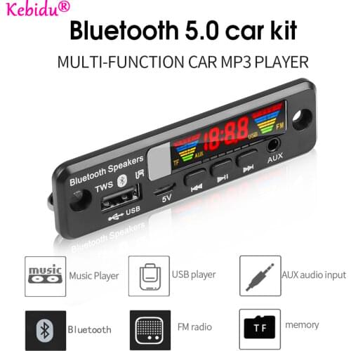 TWS Bluetooth 5.0 APE/MP3 Decoder Board 5V Wireless FM Radio MP3 Player Support TF Card USB AUX Audio Decording Board Handsfree