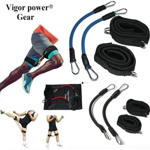 VigorPowerGear Resistance Tubes with Ankle Straps Whole Set Leg Training Workout for Run Kick Boxing Punch Taekwondo All Sports
