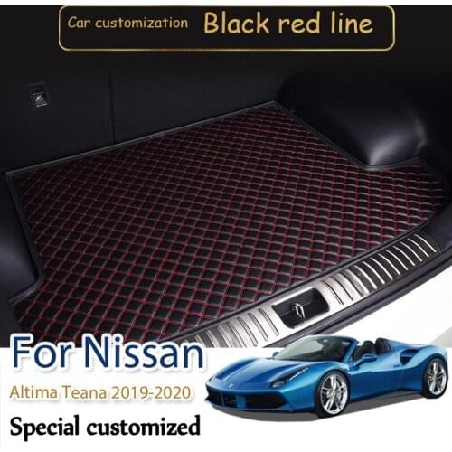 High quality Custom wear-resistant Leather Car Trunk Mats For Nissan Altima Teana 2019-2020 Rear Trunk Floor Mat Tray Carpet Mud