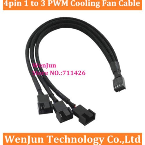 High Quality 30cm Sleeved 3Pin Female Cooling Fan Port 3 *3 pin PWM Convert Connector Extension Cable Power Cable