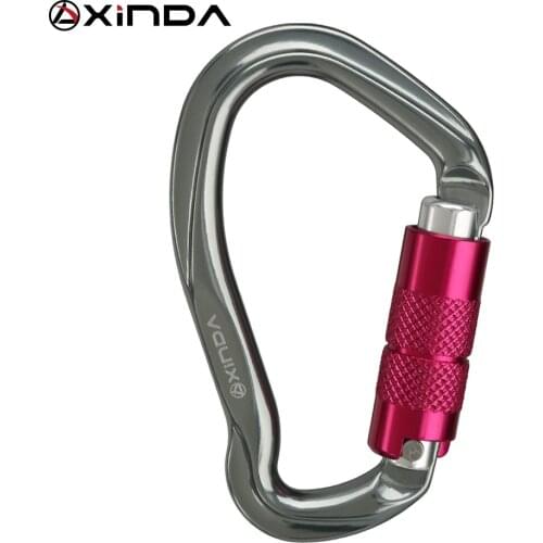 XINDA Professional Rock Climbing Carabiner 23KN Auto Lock Ear-shape Safety Buckle Outdoor Safety Protection Equipment