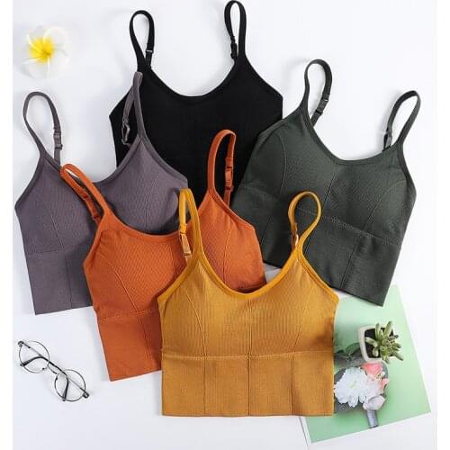 Women Tank Crop Top Seamless Underwear Crop Top Female U Back Short Tops Women Sexy Lingerie Sleeveless Padded Camisole Femme