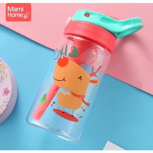 1PC 300ml Cute Cartoon Cup Childrens Plastic Water Cup Straw Cup Drinking Cup Student Portable Water Bottle Water Bottle Gift