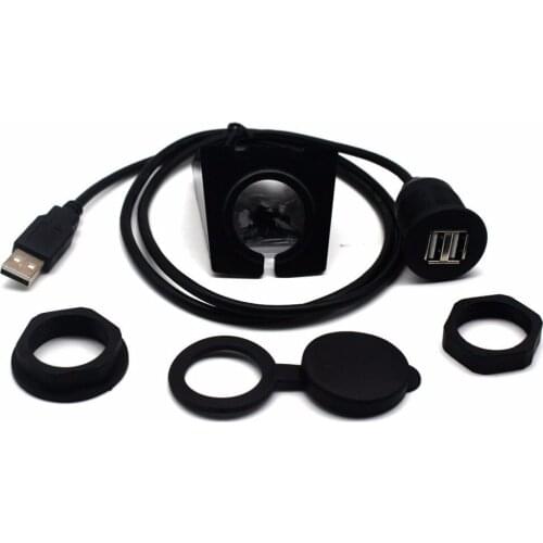 50pcs x New Arrival Car Flush mount USB2.0 to Dual USB Socket extension Lead Cable