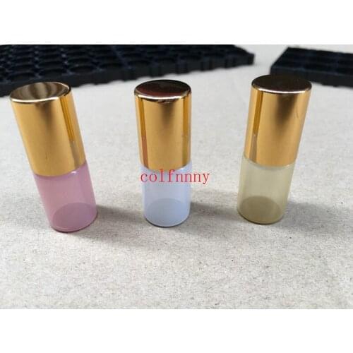 500pcs/lot Fast Shipping 3ml 5ml Glass Roll On Bottle Perfume Glass Vials Essential Oil Bottle with Stainless Steel Roller Ball