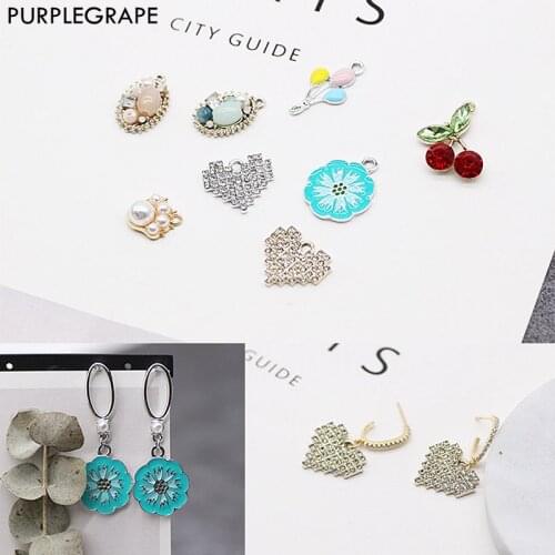 6pcs Alloy Jewelry Pendant Diy Earrings Accessories Handmade Materials Headwear