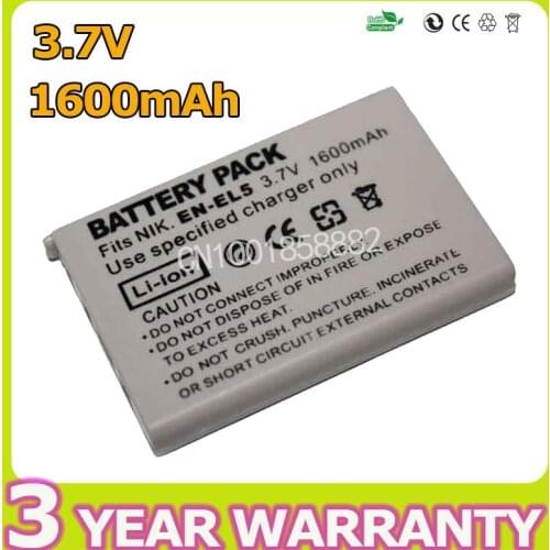1600mAh EN-EL5 EN EL5 Camera Battery For Nikon 3700 7900 P5000 P100 4200 P3 P5100 P500 5200 P4 P6000 P510 5900 S10 P90 P520