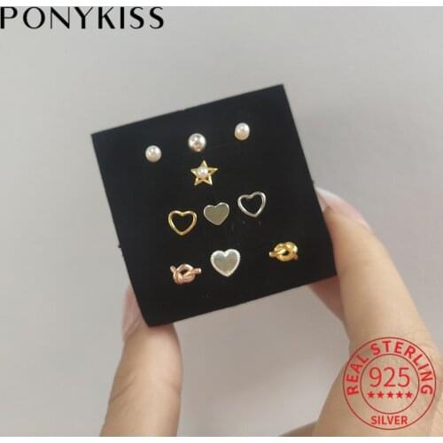 PONYKISS Trendy 925 Sterling Silver Geometry Spiral Stud Earrings woman Party Fine Jewelry Wholesale Minimlist Accessory Gift