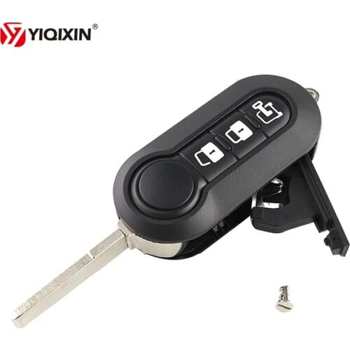 YIQIXIN 3 Button Flip Folding Remote Key Case Shell Cover For FIAT 500 Panda Punto Bravo Auto Uncut Blade Normal White Button