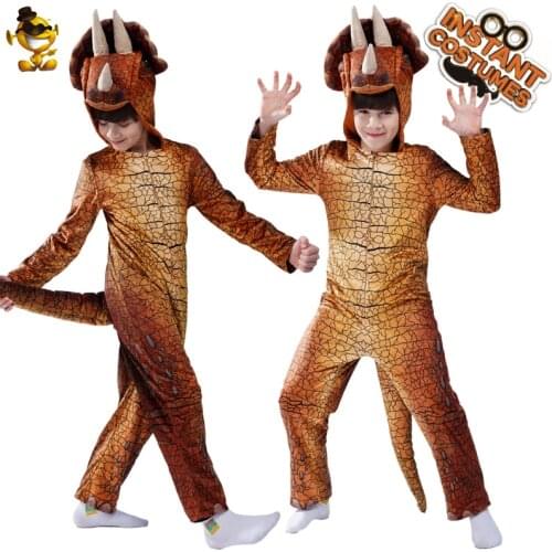 Kids Halloween Costumes Boys Triceratops Costume Cosplay Cartoon Animal Kids Dinosaur Jumpsuit Clothes Carnival Party Costumes