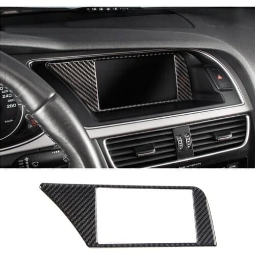 For Audi A4 B8 2009 2010 2011 2012 2013 2014 2015 2016 Carbon Fiber Interior Navigation Panel Warning Lamp Frame Trim Cover
