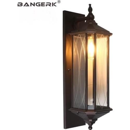 European Outdoor Courtyard Retro Wall Lamp Waterproof Antirust LED Porch Lights Wall Sconce Garden Balcony Decor Lighting