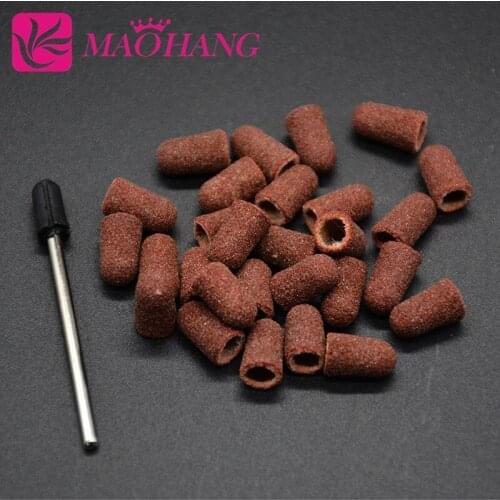 MAOHANG Hot Beauty Nail Art Tool 5*11mm 50pcs Sanding Bands and 1pcs match handle of Sanding Bands for Nail Drill Machine Tools