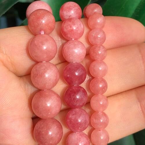 6/8/10MM Sunstone Stone Beads Round Angelite Loose Spacer Beads For DIY Making Charm Bracelet Necklace Jewelry 1 Strand