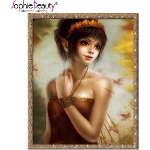 Sophie Beauty Diy Diamond Painting Cross Stitch Crystal Square Mosaic Flowers Beauty Decorative Full Embroidery Wall Sticker Art