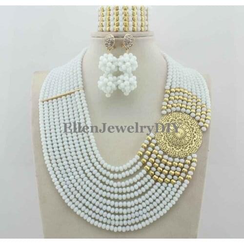 Classic Nigerian Wedding African Beads Jewelry Set Costume Jewelry Sets Free Shipping W11599