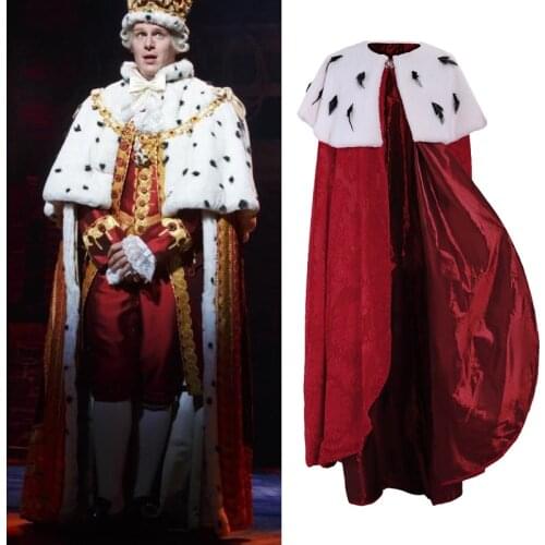 Costumebuy Musical Opera Hamilton Stage Cloak Victorian King Queens Cape Cosplay Props Costume Unisex Coat Christmas Gift
