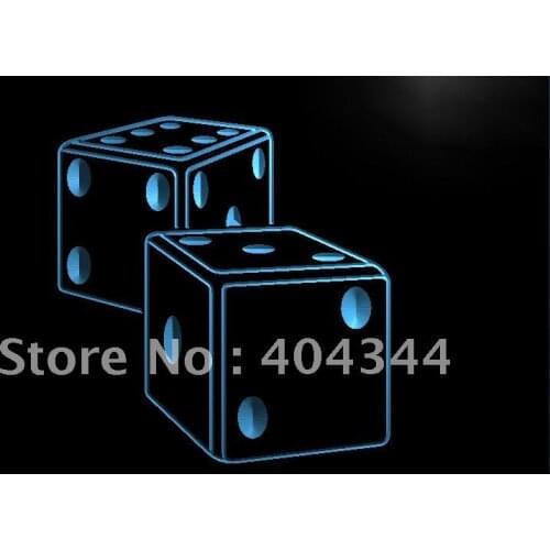 LB897- Dice Game Gamble Bar Beer Light Sign home decor crafts