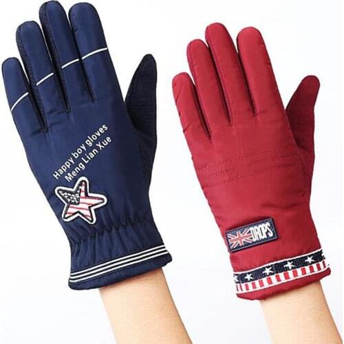 Fashion Lovely Childrens Winter Thick Cashmere Warm Cycling Gloves Boy Snow Sport Windproof Outdoor Ski Snowboard Glove Men 101