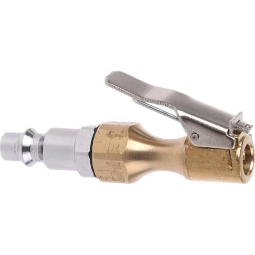 Brass Air Chuck Set,Dual Head Air Chuck 1/4 Female NPT Open Flow Ball Air Chuck
