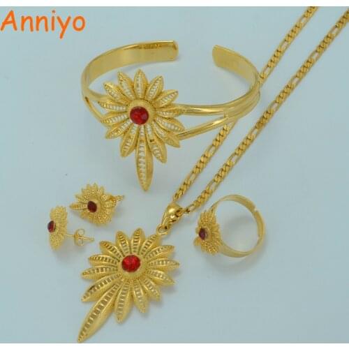 Anniyo Habesha Wedding set Ethiopian Jewelry Gold Color Eritrea Bridal Jewellery Ethnic Style Sudan Engagement Dowry #002601B