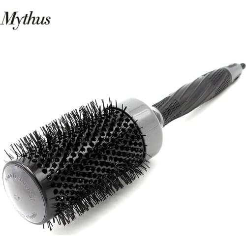 New 4 Size High Temperature Resistant Aluminum Round Hair Comb Professional Hair Styling Brush Top Handle Hairdressing Hairbrsuh