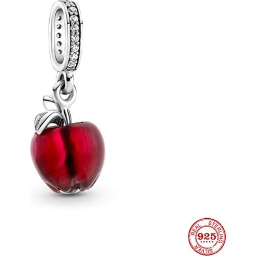 New Original Silver Color Red Apple Pendant Bead Fit European Pandora Charms Bracelet Bangles Jewelry Diy Accessories P687