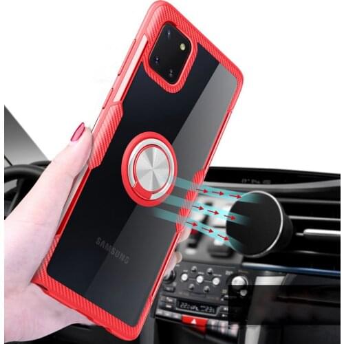 Transparent Case For Samsung Galaxy S10 Lite A81 A91 A71 A51 Magnetic Bracket Finger Ring Cover for Galaxy Note 10 Lite plus