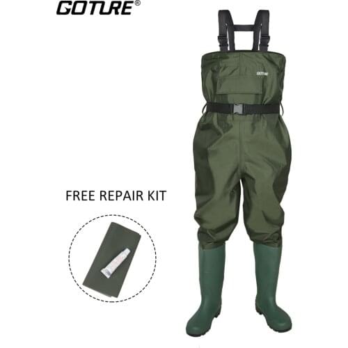Goture Outdoor Kids Fly Fishing Waders Boot 100% Waterproof Hunting Wader Fishing Overall Boots Breathable Waders Fishing Tackle