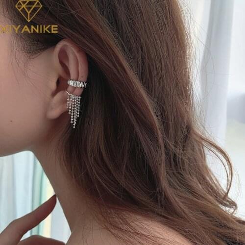 XIYANIKE 925 Sterling Silver Round Bead Tassel Ear Earrings Female Korean Temperament Hot Light Luxury Handmade Trend