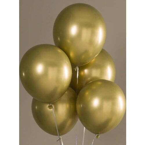 20Pcs/lot Gold Metalic Birthday Balloons Golden Burgundy Latex Air Balls Gold Balloon for Birthday Wedding Party Decor Kids Toy