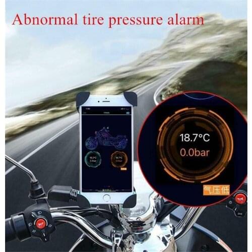 Motorcycle Bluetooth TPMS Tire Pressure Phone APP Kit With 2Pcs External Sensors Auto Security Alarm Tire Pressure Sensor