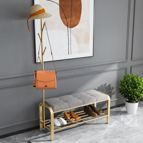 Nordic Shoes Stool Hanging Clothes Rack Modern Soft Bag Cushion Storage Shoes Stool Simple Clothing Store Fitting Stool