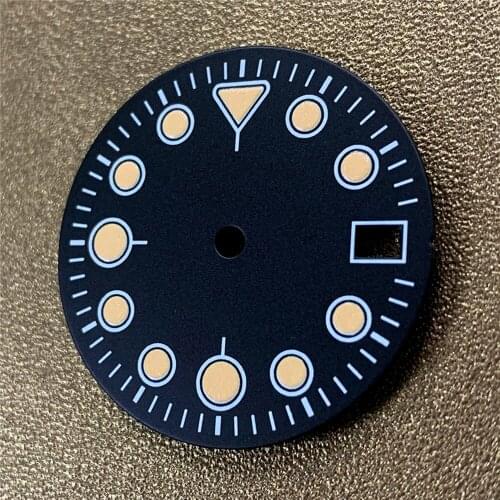 Replacement 28.5MM Watch Dial for NH35/NH36 Watch Movement Green Luminous Wristwatch Dial Spare Part