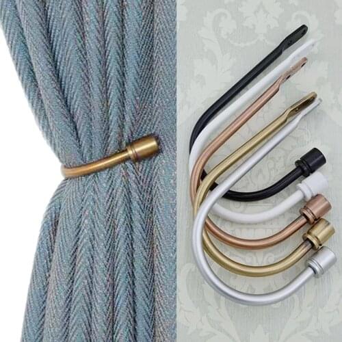 DRELD 2pcs/set Heavy-Duty Curtain Tieback Holder Metal Drapery Tieback Hooks Bedroom Living Room Curtain Decoration Curtain Hook