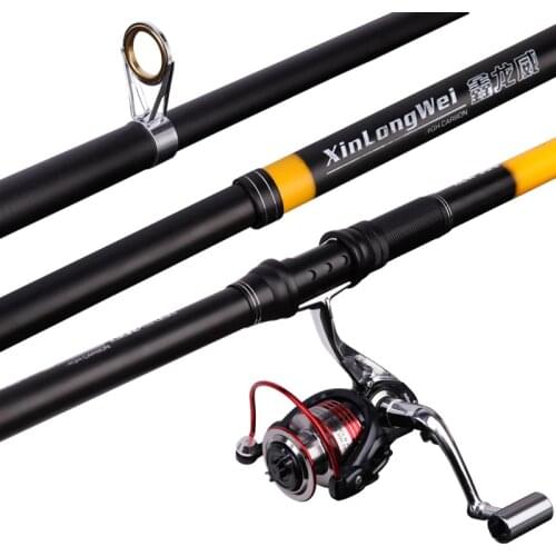 Telescopic Lure Fishing Rod Super Hard FRP Carbon Fiber Baitcasting Spinning Fishing Pole /2.1/2.4/2.7/3.0/3.6 M for sea