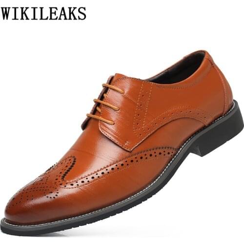 Formal Shoes Men Genuine Leather Brogue Shoes Men Classic Coiffeur Vintage Shoes Men Office Chaussure Homme Heren Schoenen Bona