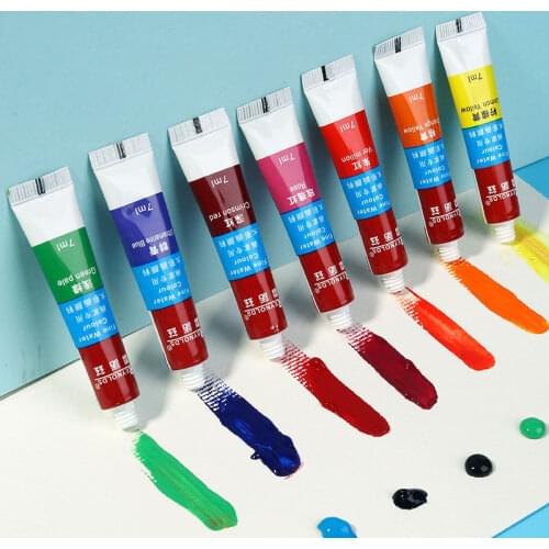 Watercolor Tube 7ML Watercolors Paint Pigment 12/18/24Colors Water Color Tube Set with Paint Brush School/Art Supplies Sationery