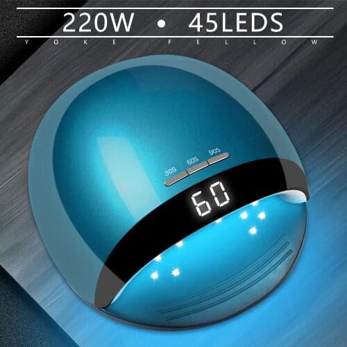 220W UV LED Nail Dryer Lamp with Auto Sensor LCD Display Fast Curing Speed Gel Professional Nail Art Solon Manicure Tool