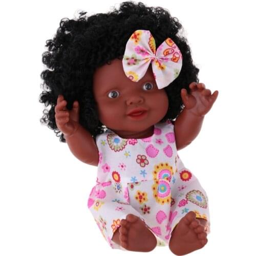 Vinyl Baby Doll - Reborn 10inch African American Doll Coffee Skin Tone – Children Sleeping Toy Kids Appease Toy