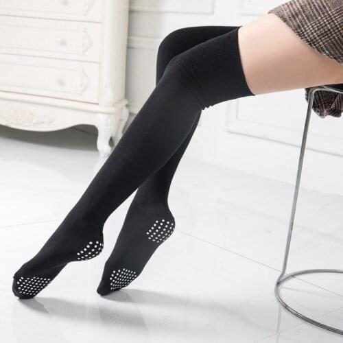 Women Training Thigh High Stockings Over Knee Long Cotton Socks Dance Pilates Ballet Anti-slip Sports Socks Leg Warmers