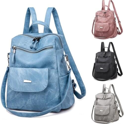 Leather Backpack Women Shoulder Bag Vintage Bagpack Travel Backpacks For School Teenagers Girls Back Pack Women Mochila Feminina