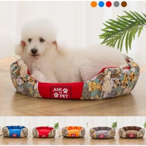 Winter Pet Bed Round Plush Cat Bed Sofa Dog House Puppy Pillow Portable Warm Soft Comfortable Kennel Donut Shape Small Dog Nest