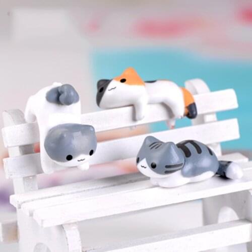 ZOCDOU 1 Piece White Gray Sluggish Happy Cat Sunshine Kitty Australia France Korea Small Model Statue Crafts Ornament Miniatures