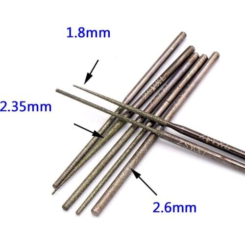 1Pcs 2.35mm Shank Diamond Grinding Head Burrs Punch Needle Drilling Bits For Metal Stone Jade Carving Dremel Rotary Tools