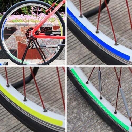 1pc Reflector Cycling Wheel Rim Stickers MTB Bike Wheel Reflect Cover Accessories Fluorescent Bicycle Tire Reflective Sticker