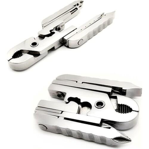 10 in 1 Pocket Multitools Plier Outdoor Mini Portable Folding Muilti-functional Plier Clamp Keychain Hiking Camping Tool