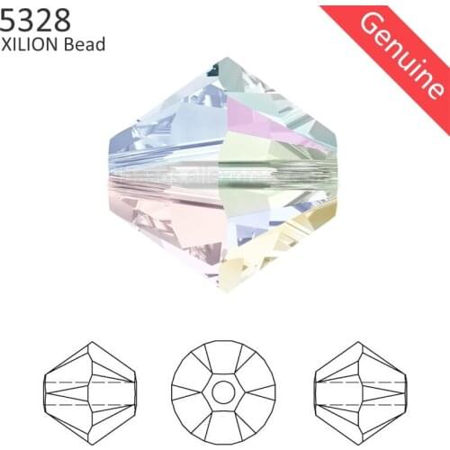 100% Original Crystals from Swarovski 5328 XILION Bicone beads from Austria loose beads rhinestone for DIY jewelry making 2019